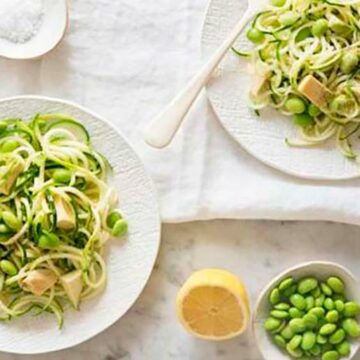 Spaghetti vegetali con pesto e limone